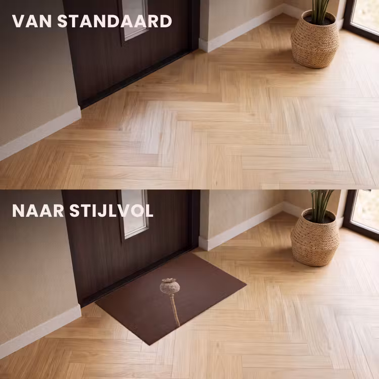 Deurmat - Papaverbol - Droogbloem - Bruin - Minimalistisch — 3