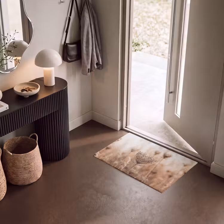 Deurmat - Schermbloem - Droogbloem - Winter - Beige - Minimalistisch — 8
