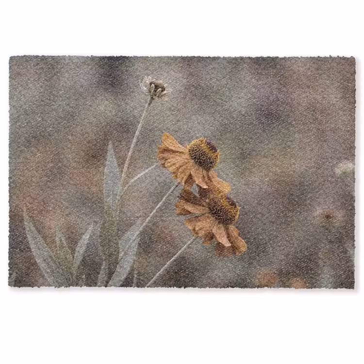 Deurmat - Zonnehoed - Droogbloemen - Geel - Warm — 1