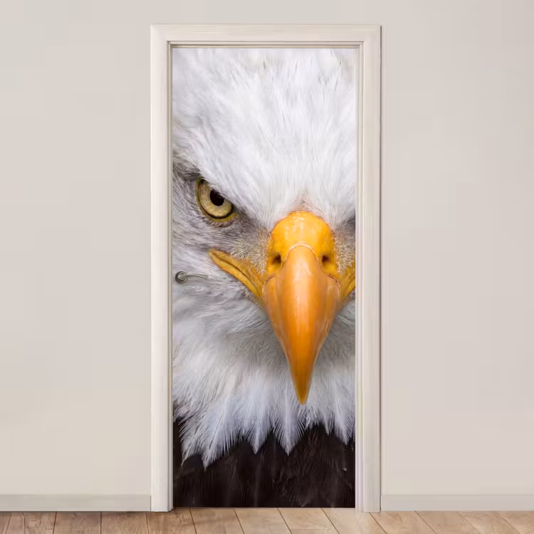 Deursticker - Amerikaans - Zeearend - Portret - Geel — 1