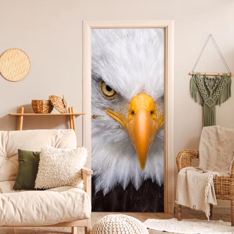 Deursticker - Amerikaans - Zeearend - Portret - Geel — 4