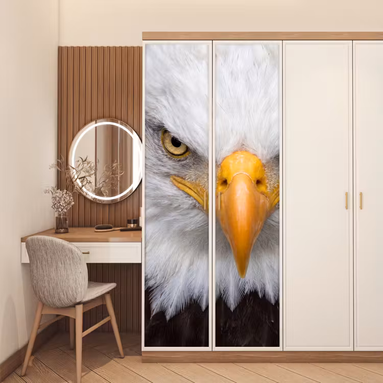 Deursticker - Amerikaans - Zeearend - Portret - Geel — 5