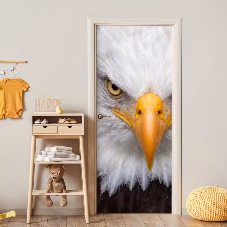 Deursticker - Amerikaans - Zeearend - Portret - Geel — 6
