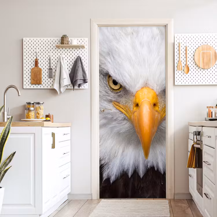 Deursticker - Amerikaans - Zeearend - Portret - Geel — 7
