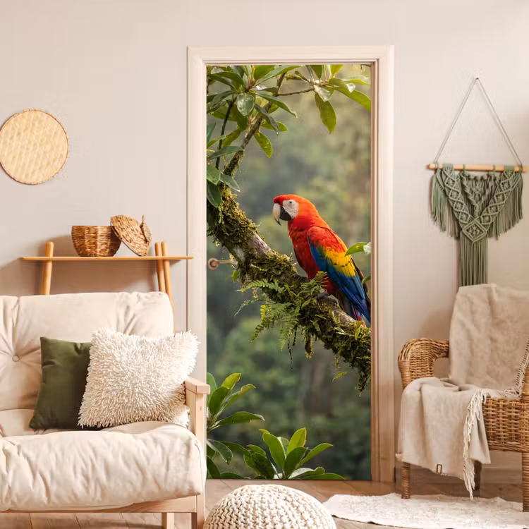 Deursticker - Ara - Jungle - Rood — 4