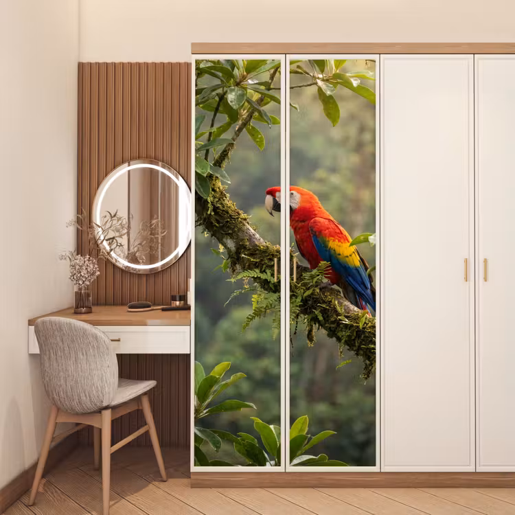 Deursticker - Ara - Jungle - Rood — 5