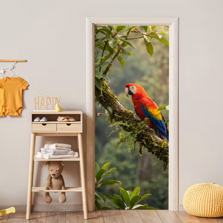 Deursticker - Ara - Jungle - Rood — 6