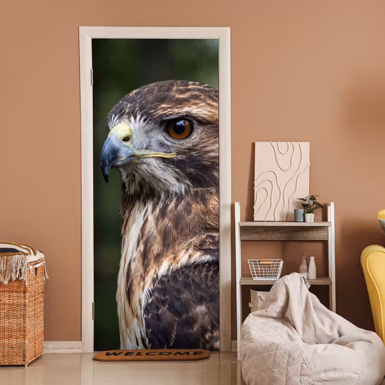 Deursticker - Buizerd - Roofvogel - Natuur - Bruin — 2