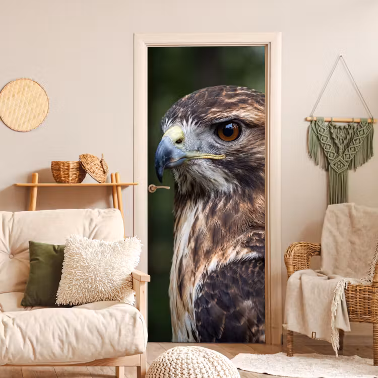 Deursticker - Buizerd - Roofvogel - Natuur - Bruin — 4