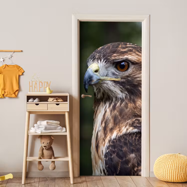 Deursticker - Buizerd - Roofvogel - Natuur - Bruin — 6