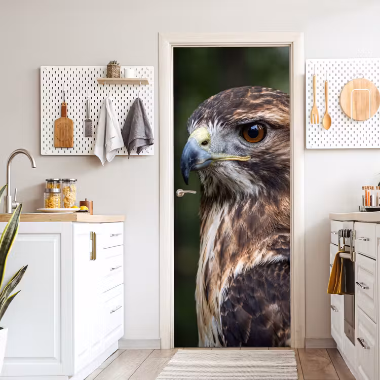 Deursticker - Buizerd - Roofvogel - Natuur - Bruin — 7