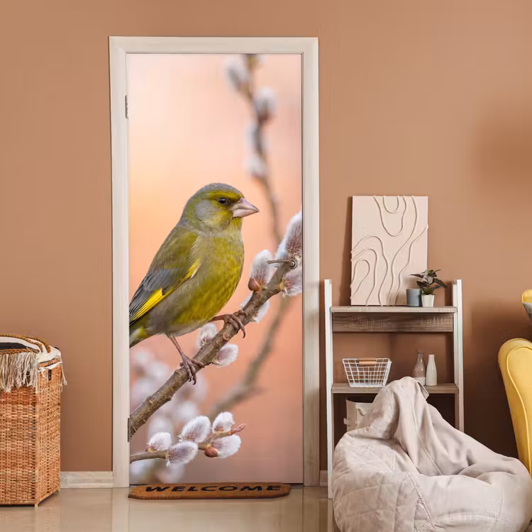 Deursticker - Groenling - Katjes - Lente - Natuur - Zacht — 2