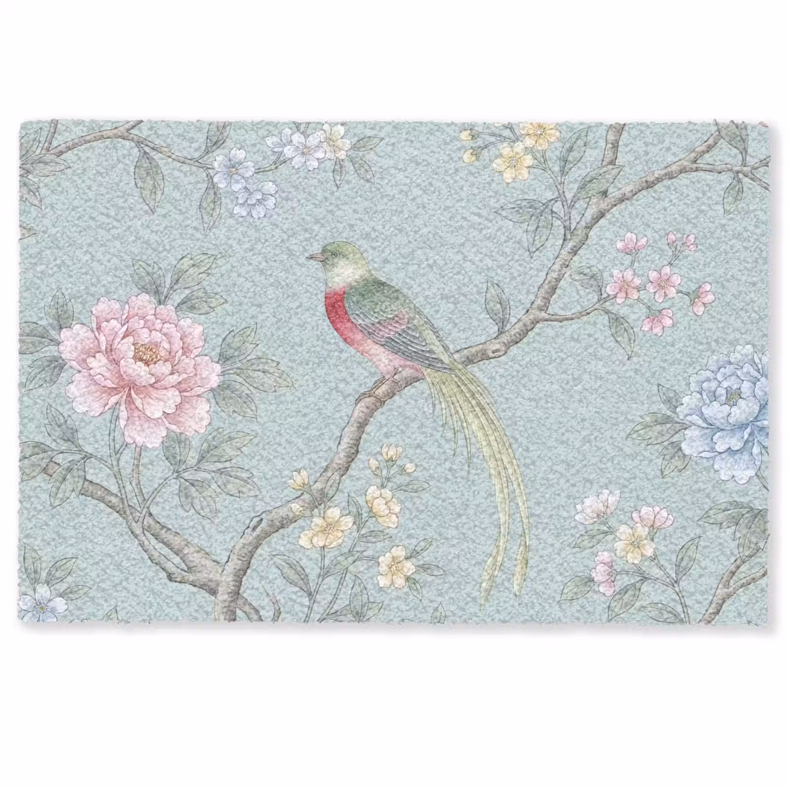 Deurmat - Vogel - Bloemen - Kleurrijk — 1