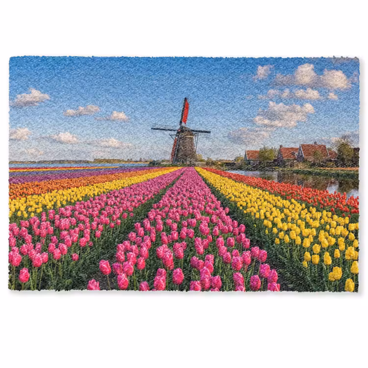Deurmat - Tulpen - Holland - Molen - Kleurrijk — 1