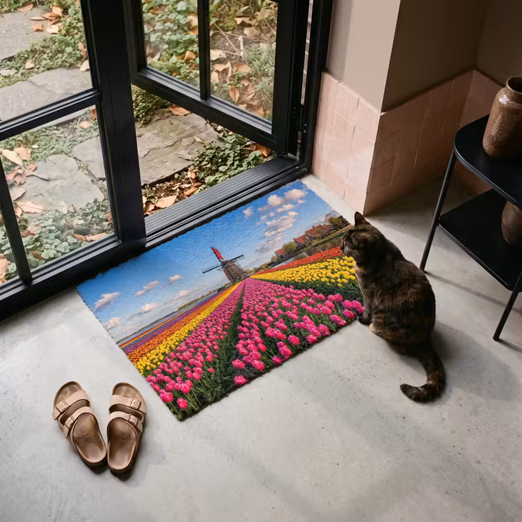 Deurmat - Tulpen - Holland - Molen - Kleurrijk — 2