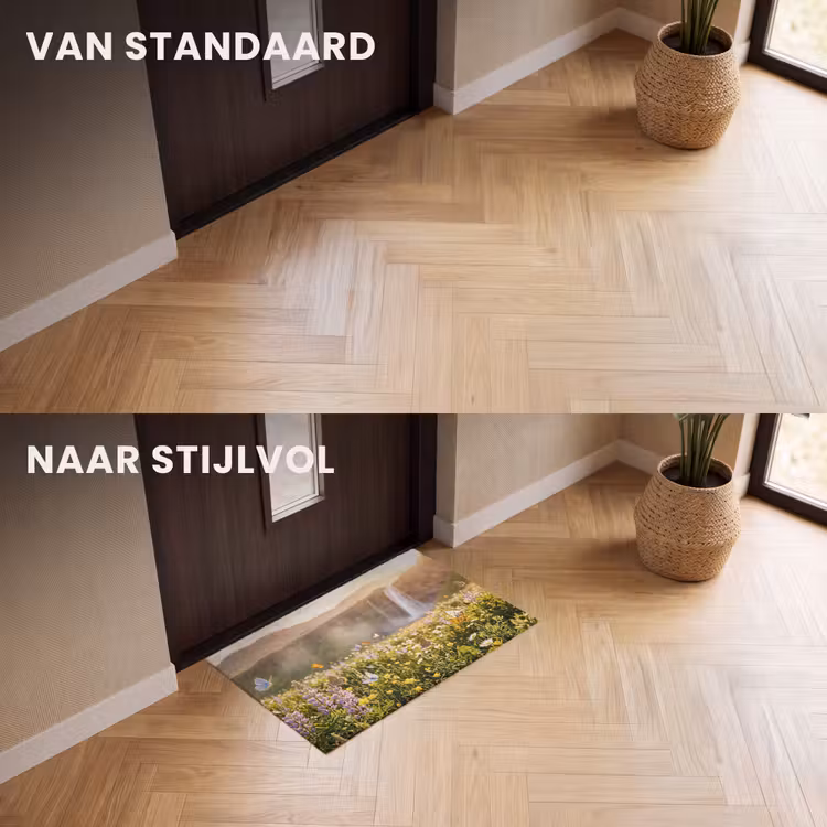 Deurmat - Vlinders - Waterval - Bloemenveld — 3