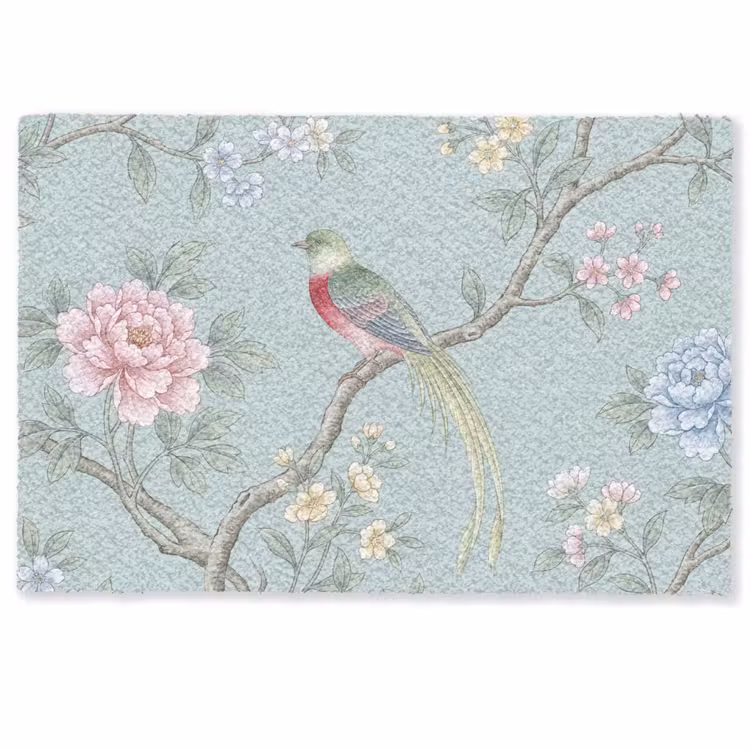 Deurmat - Vogel - Bloemen - Kleurrijk — 1
