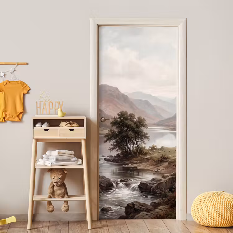 Deursticker - Berglandschap - Meer - Bergen - Vallei - Klassiek — 6