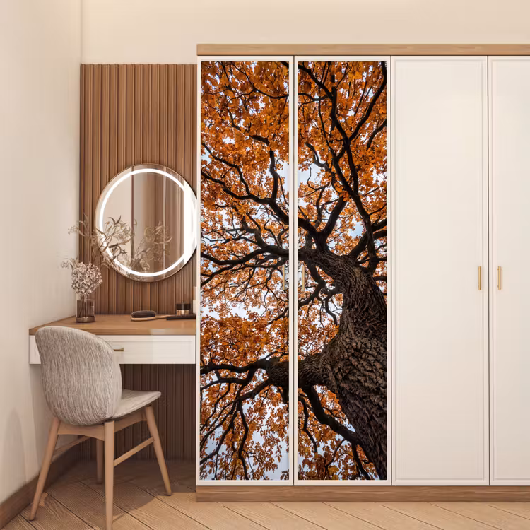 Deursticker - Boom - Bladerdak - Herfst - Oranje - Sfeervol — 5