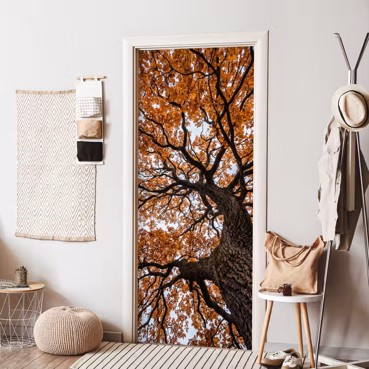Deursticker - Boom - Bladerdak - Herfst - Oranje - Sfeervol — 8