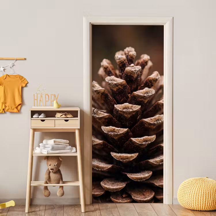 Deursticker - Dennenappel - Bos - Herfst - Bruin - Sfeervol — 6