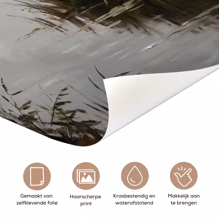 Deursticker - Eenden - Rivier - Landschap - Vlucht - Nostalgisch — 3