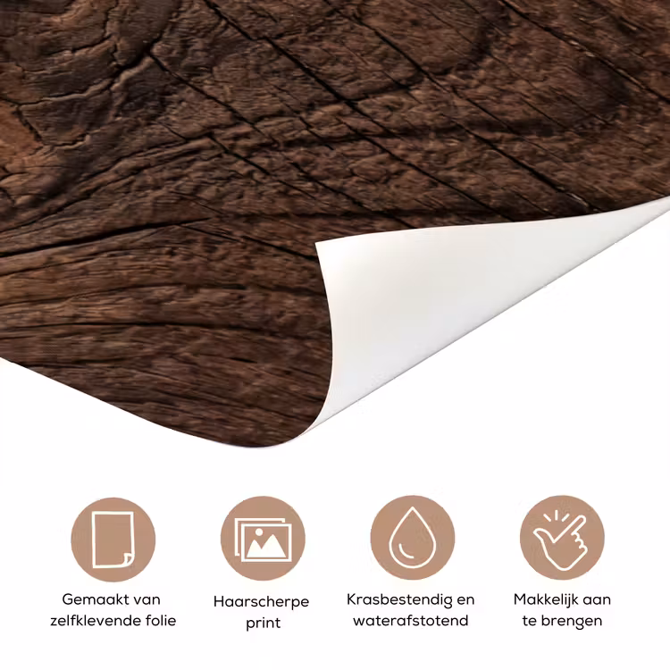 Deursticker - Houtnerf - Textuur - Patroon - Bruin - Rustiek — 3