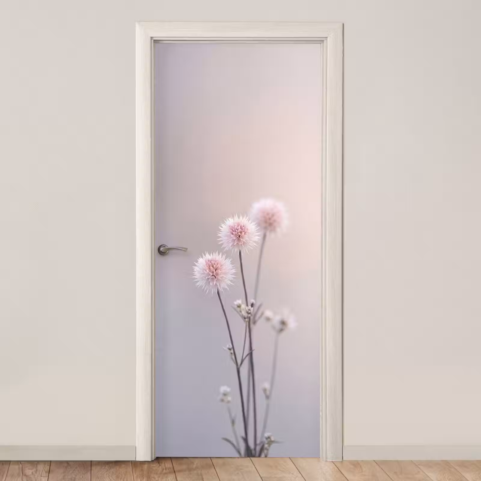 Deursticker - Bloemen - Bollen - Roze — 1