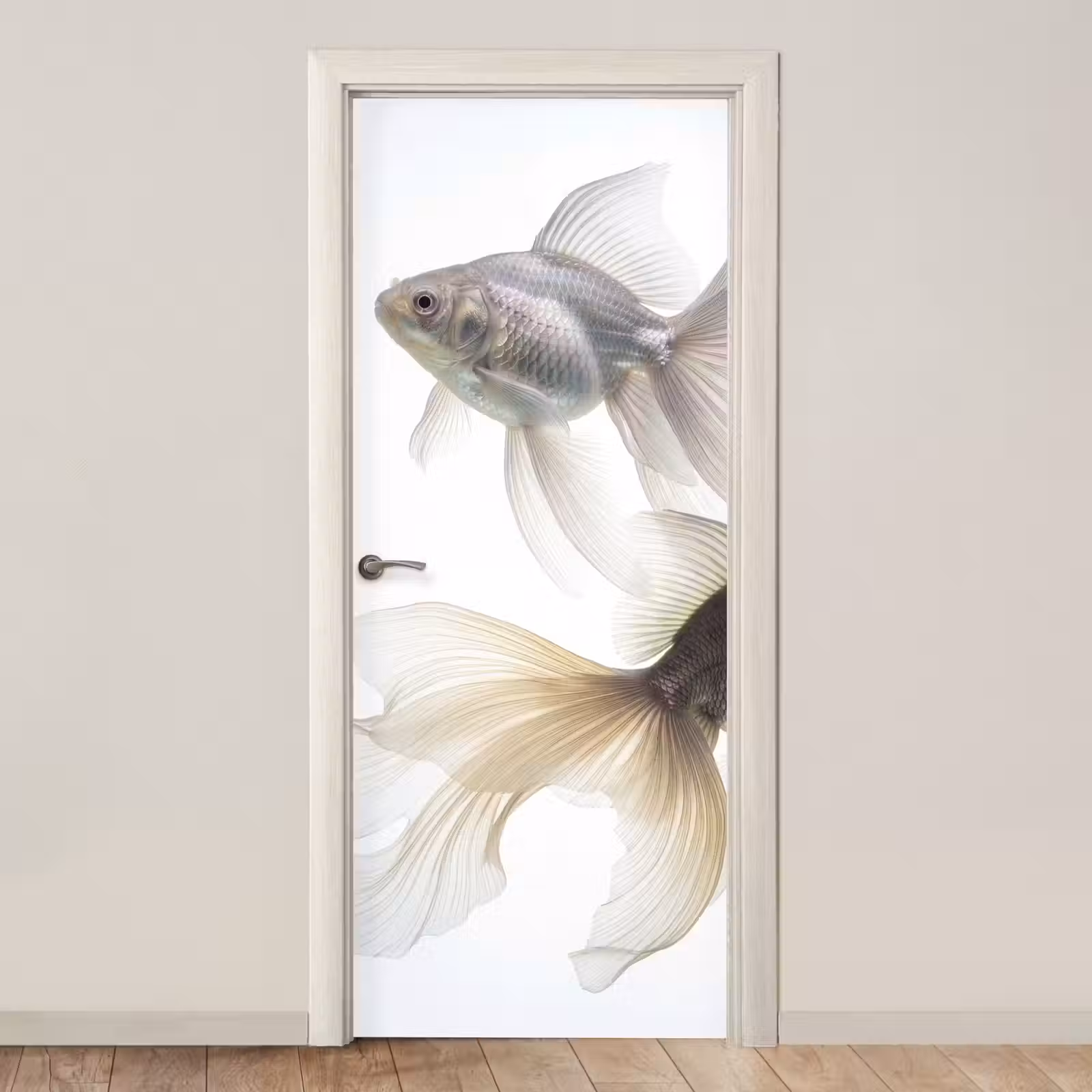 Deursticker - Goudvissen - Modern - Wit — 1