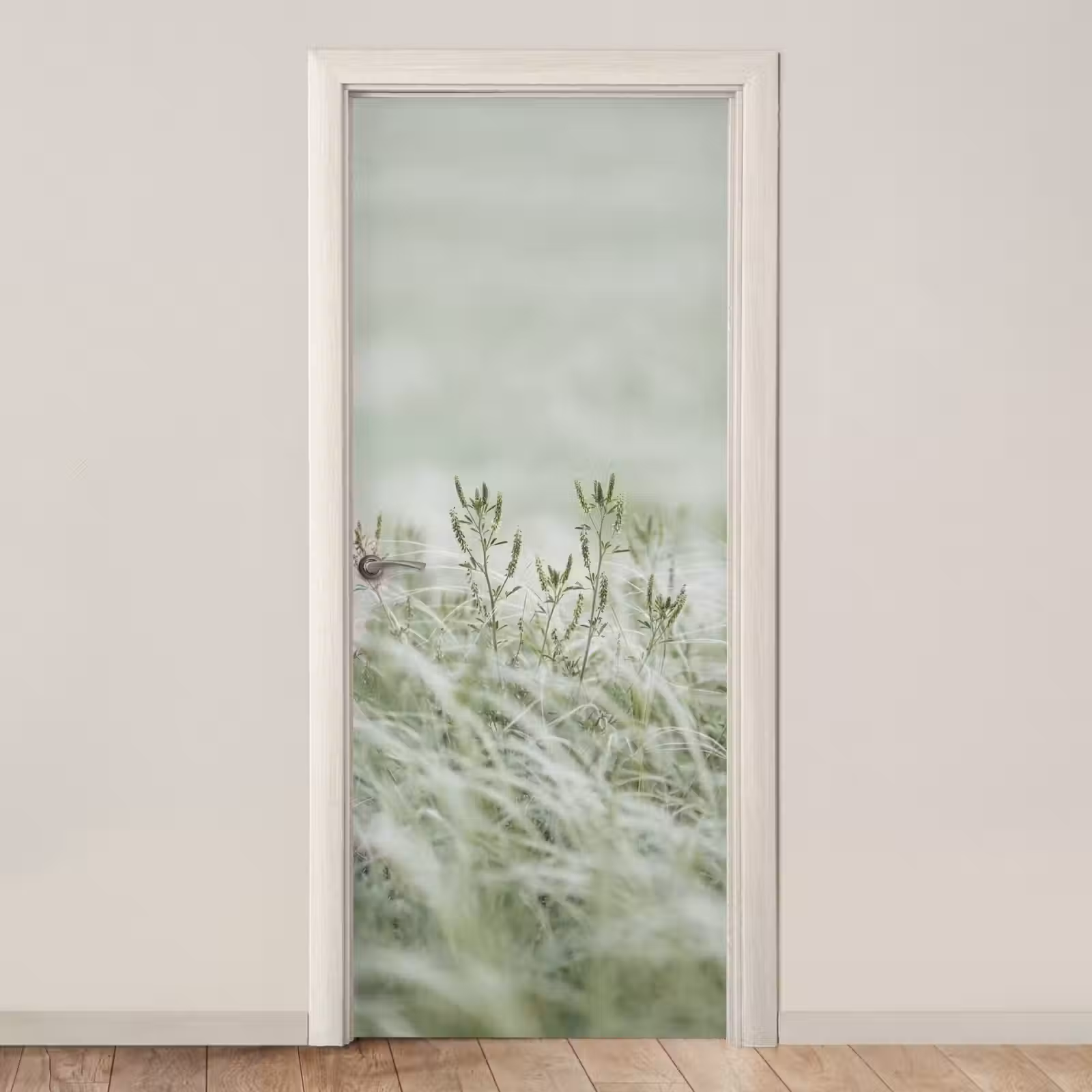 Deursticker - Grassen - Minimalistisch - Groen — 1