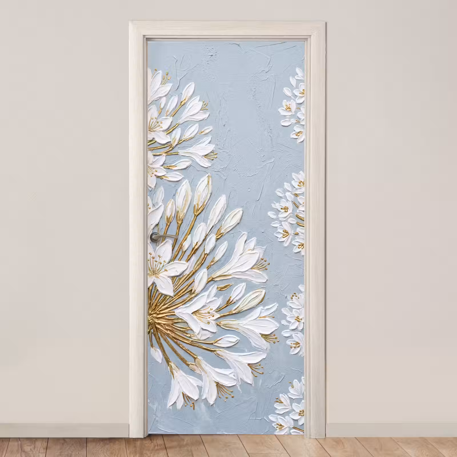 Deursticker - Illustratie - Bloemen - Blauw — 1