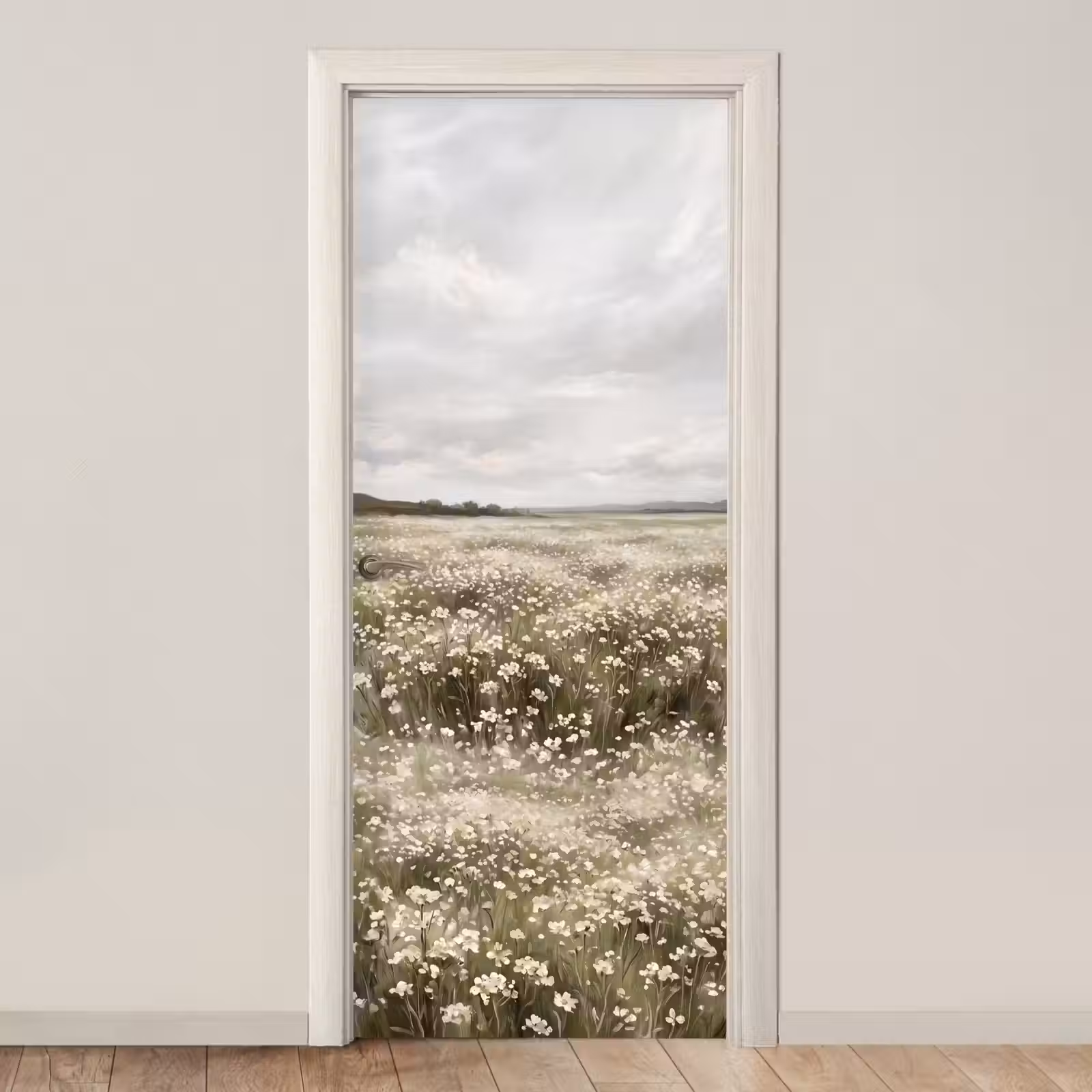 Deursticker - Illustratie - Landschap - Wit — 1