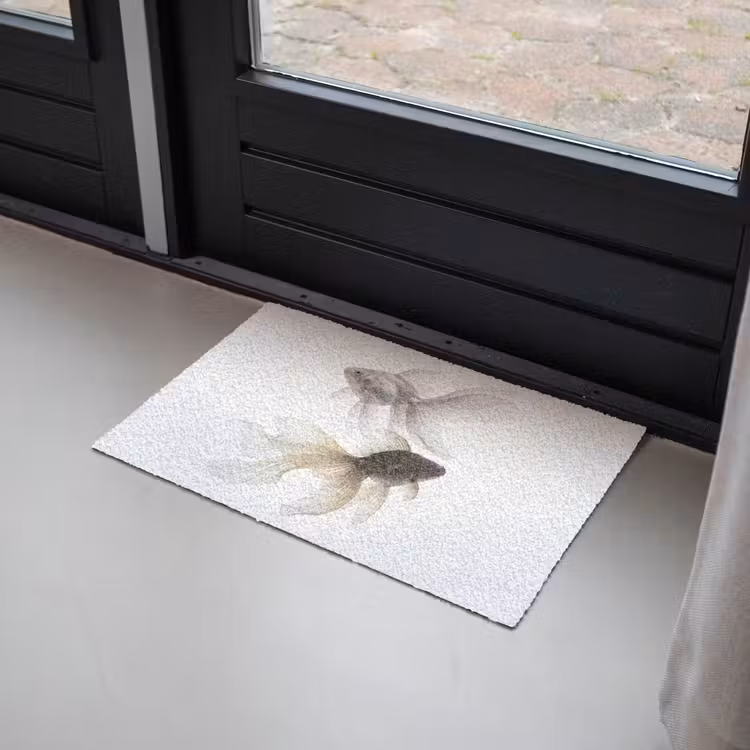 Deurmat - Goudvissen - Modern - Wit — 2