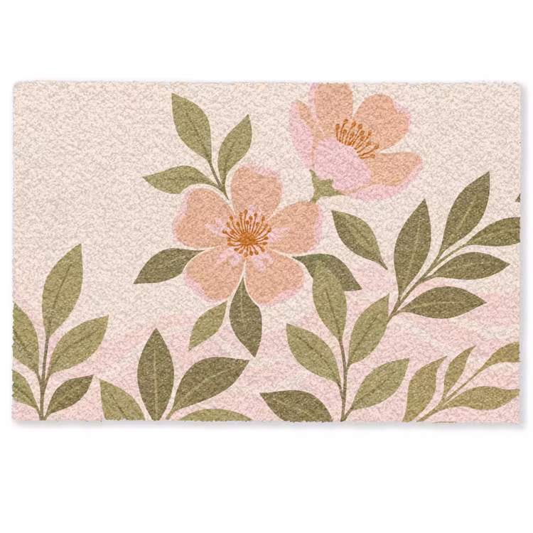 Deurmat - Grafisch - Bloemen - Roze — 1