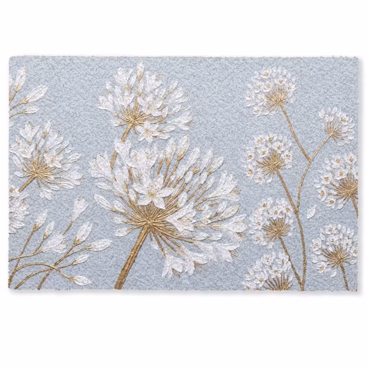 Deurmat - Illustratie - Bloemen - Blauw — 1