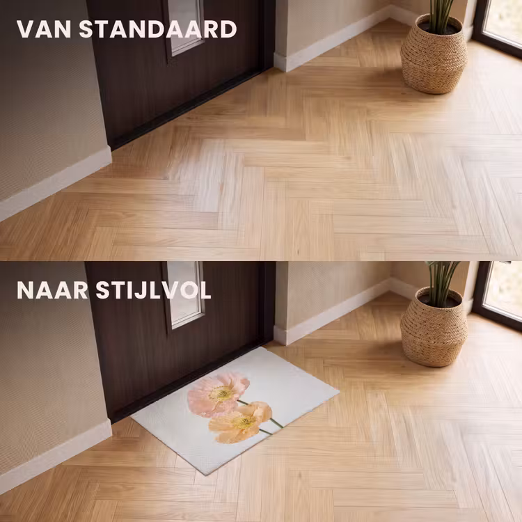 Deurmat - Papavers - Botanisch - Roze — 3