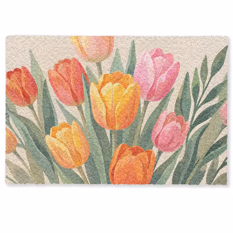 Deurmat - Tulpen - Abstract - Kleurrijk — 1