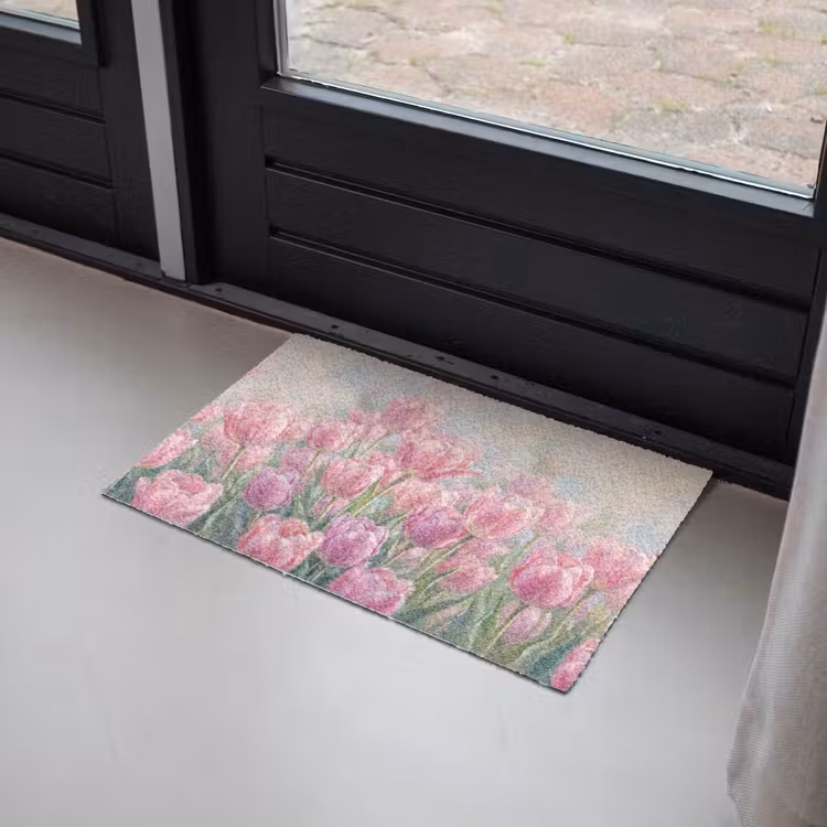Deurmat - Tulpen - Veld - Lente - Roze — 2