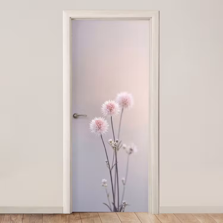 Deursticker - Bloemen - Bollen - Roze — 1