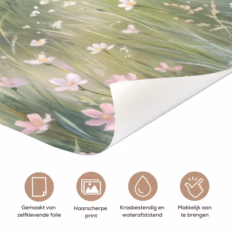 Deursticker - Bloemen veld - Bloemen - Groen — 3