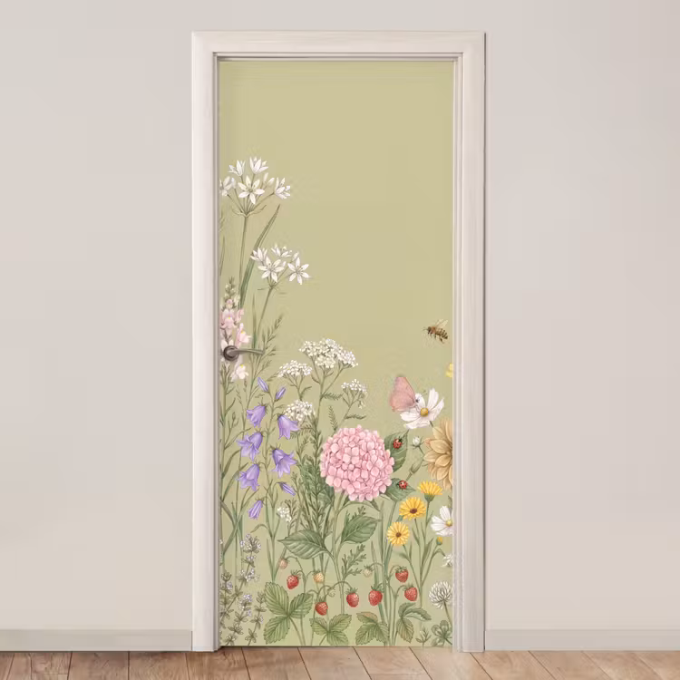 Deursticker - Botanisch - Bloemen - Kleurrijk — 1