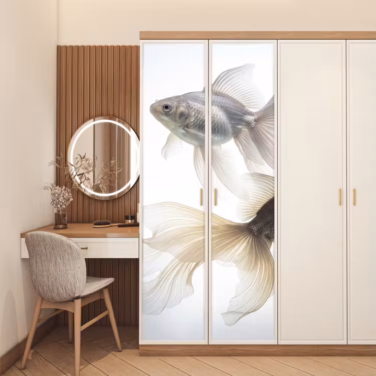 Deursticker - Goudvissen - Modern - Wit — 5