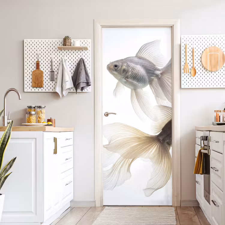 Deursticker - Goudvissen - Modern - Wit — 7