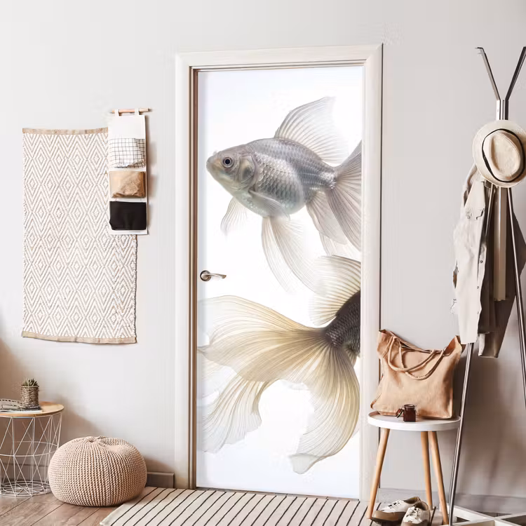 Deursticker - Goudvissen - Modern - Wit — 8