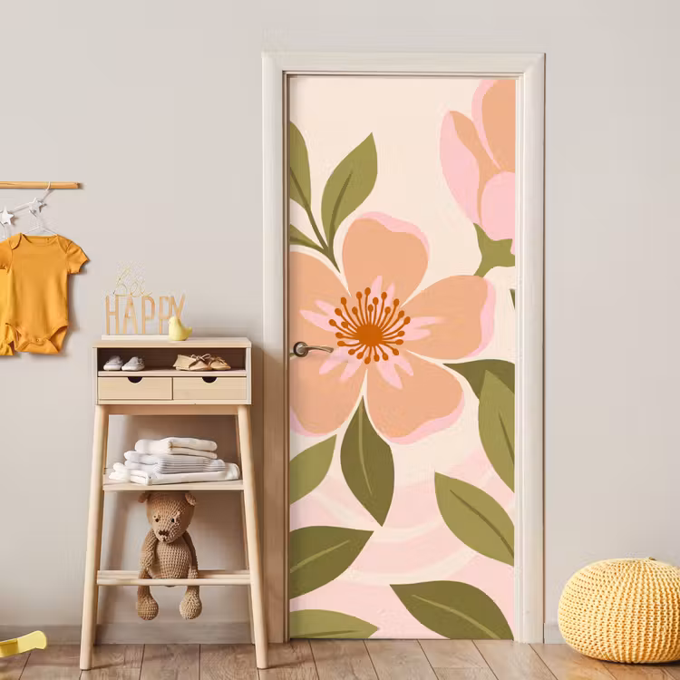 Deursticker - Grafisch - Bloemen - Roze — 6