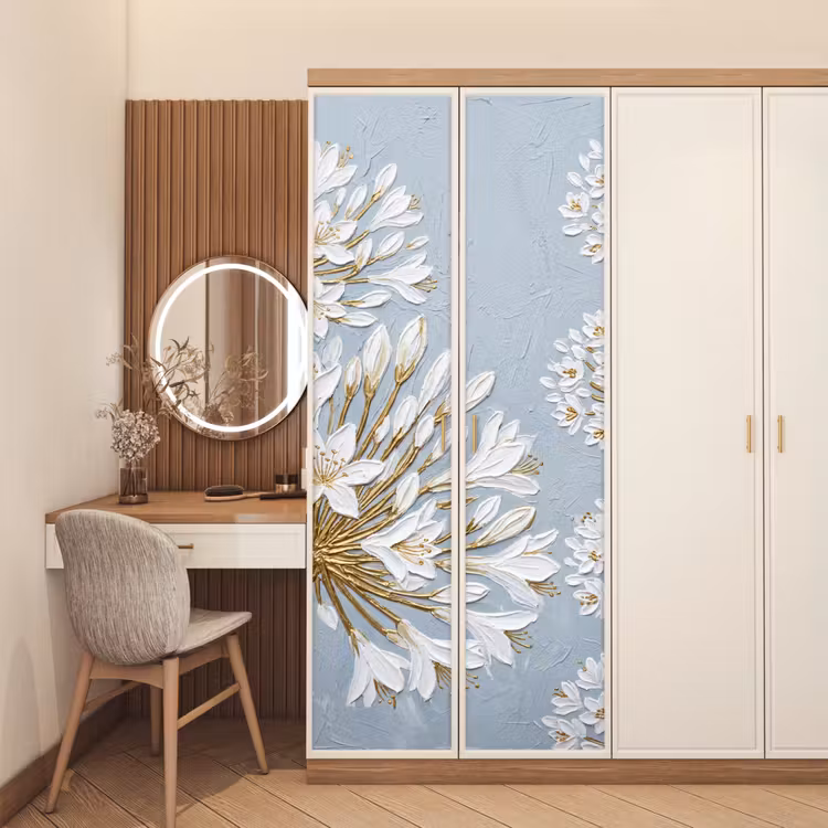 Deursticker - Illustratie - Bloemen - Blauw — 5