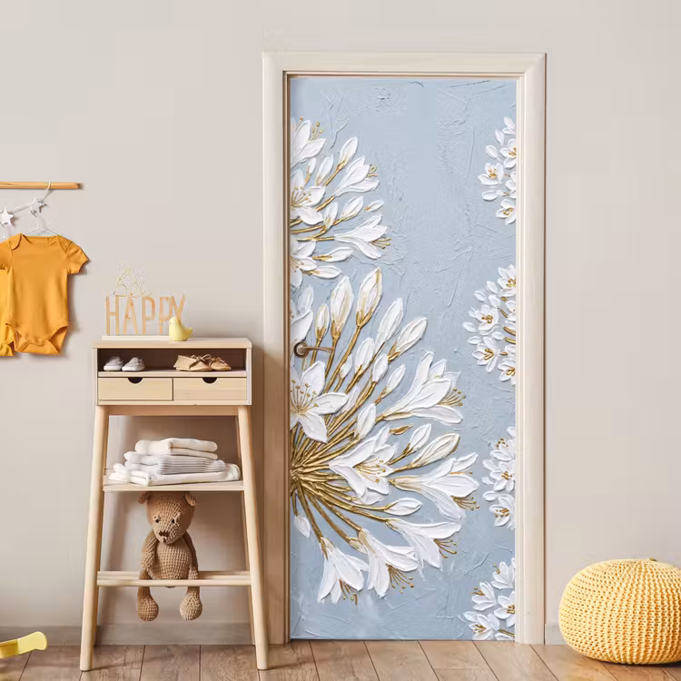 Deursticker - Illustratie - Bloemen - Blauw — 6