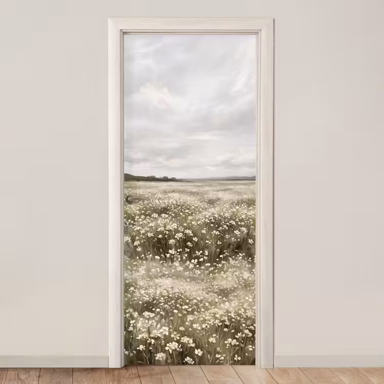 Deursticker - Illustratie - Landschap - Wit — 1