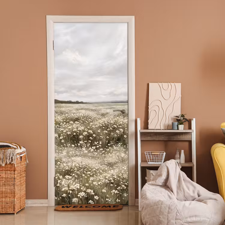 Deursticker - Illustratie - Landschap - Wit — 2