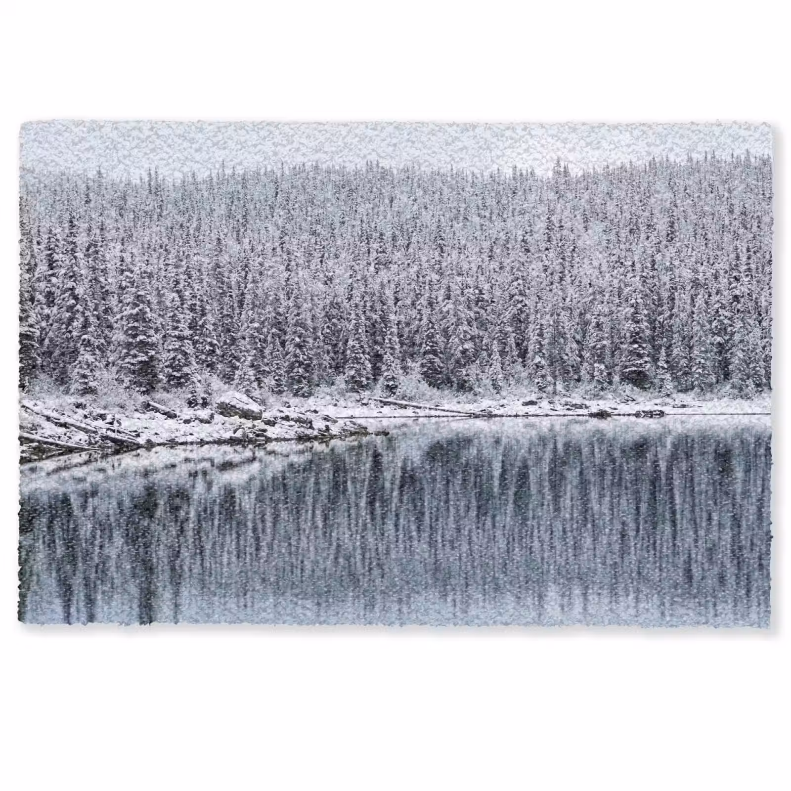 Deurmat - Bos - Reflectie - Meer - Winter - Serene — 1